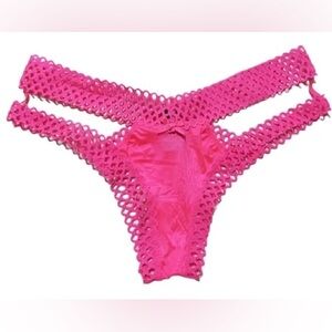 Victoria's Secret Mesh Net Strappy Cheeky Bottom Panty Strappy Very Sexy New M